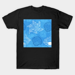 Sea Shells and Sea Life Pattern T-Shirt